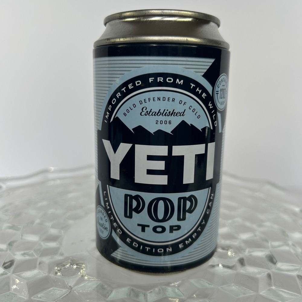 YETI Pop Top Limited Edition‎ Empty Collectible Novelty Can Cooler Display